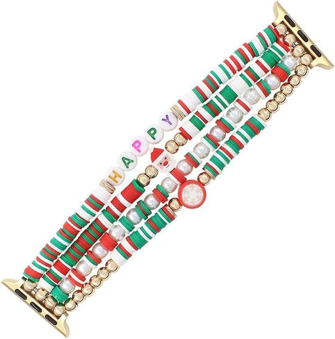 Natural Stone Beaded Bracelet Compatible with Apple Watch Band 38mm 40mm 41mm 42mm 44mm 45mm 46mm 49mm Women Series 10 9 8 7 SE Ultra 2 Series 6/5/4, Fashion Stretch Fancy Watch Strap for iWatch Band Series 3/2/1 in Saudi Arabia