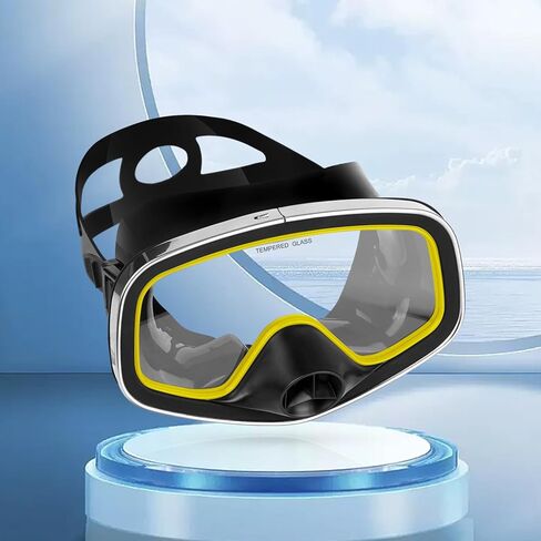 قناع سكوبا مع صمام تصريف رؤية واسعة مناسب للبالغين للغوص والغوص الحر وقناع نظارات الغطس... in Kuwait