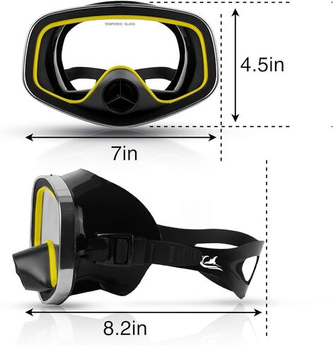 قناع سكوبا مع صمام تصريف رؤية واسعة مناسب للبالغين للغوص والغوص الحر وقناع نظارات الغطس... in Kuwait