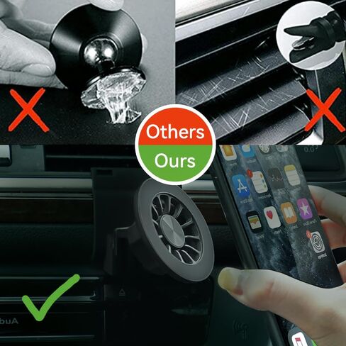 BEERTE fits for Magsafe Car Mount for Audi A6 S6 A7 S7 RS6 RS7 2012-2018 [20 Strong Magnets] Magnetic Phone Holder for iPhone 15 14 13 12 MagSafe Car Air Vent Phone Navigation Automobile Cradles in Saudi Arabia