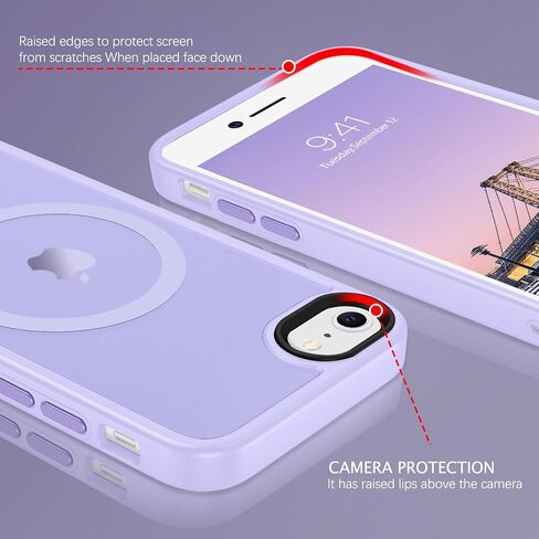 حافظة Telaso لهاتف iPhone SE، حافظة مغناطيسية لهاتف iPhone SE 2022، حافظة iPhone SE 2020، حافظة iPhone 8/7 متوافقة مع حافظة هاتف iPhone SE الواقية الشفافة غير اللامعة المضادة للخدش، أسود in Saudi Arabia