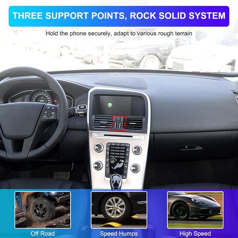 TINKI Car Phone Holder Mount Compatible with Volvo XC60 2009-2017 Accessories, Center Console Dashboard Navigation Screen Handsfree Car Phone Stand (Black - Retractable Style) in Saudi Arabia