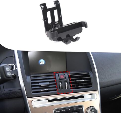 TINKI Car Phone Holder Mount Compatible with Volvo XC60 2009-2017 Accessories, Center Console Dashboard Navigation Screen Handsfree Car Phone Stand (Black - Retractable Style) in Saudi Arabia