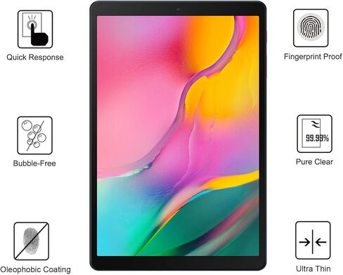 [2 Pack] Galaxy Tab A 10.1 Screen Protector,Tempered Glass for Samsung Galaxy Tab A 10.1-inch 2019 (SM-T510/T515) in Kuwait