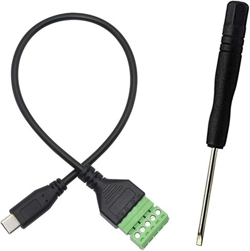 محطة XMSJSIY USB C، موصل كتلة طرفية لولبية من النوع C ذكر بدون لحام قابل للتوصيل 5P كتلة تمديد نقل البيانات والشحن لأجهزة الواجهة من النوع C (ذكر USB C) in Kuwait
