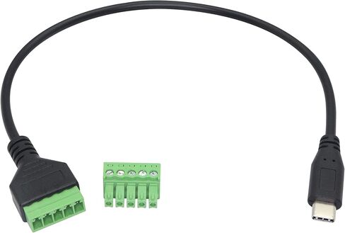 محطة XMSJSIY USB C، موصل كتلة طرفية لولبية من النوع C ذكر بدون لحام قابل للتوصيل 5P كتلة تمديد نقل البيانات والشحن لأجهزة الواجهة من النوع C (ذكر USB C) in Kuwait