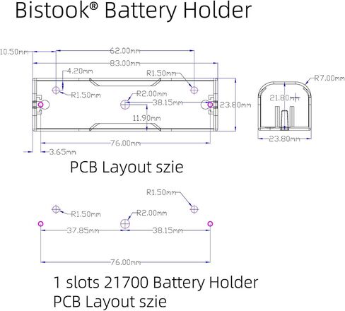 21700 Battery Holder Box Case for PCB Projects, 4-Pack, 3-Slot Each in Kuwait