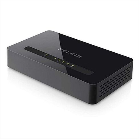 محول شبكة إيثرنت سريع 5 منافذ 10/100 من بيلكين | سطح المكتب، مقسم الإنترنت (F4G0500) in Saudi Arabia