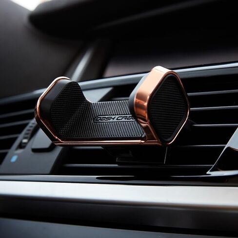 [Made in Korea] Car Phone Holder Mount for Air Vent Luxury Metal Universal Fit Compatible with All iPhone, Samsung, Secure and Strong Install with Vent Protect Cube (Bronze) in Saudi Arabia
