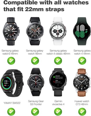 سوار TiMOVO متوافق مع ساعة GT3 46 مم/ساعة Galaxy 46 مم/ساعة 3 45 مم/Gear S3 Classic، سوار ساعة بديل من السيليكون الرياضي 22 مم in Saudi Arabia