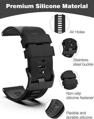 TiMOVO Band Compatible with Watch GT3 46mm/Galaxy Watch 46mm/Watch 3 45mm/Gear S3 Classic, 22mm Sports Silicone Replacement Watchband in Saudi Arabia