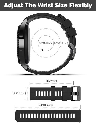 سوار TiMOVO متوافق مع ساعة GT3 46 مم/ساعة Galaxy 46 مم/ساعة 3 45 مم/Gear S3 Classic، سوار ساعة بديل من السيليكون الرياضي 22 مم in Saudi Arabia