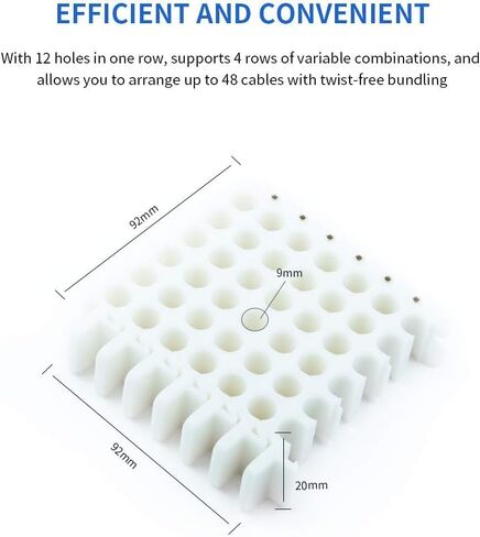 36 Holes Cable Bundler Organizing Tool, Ethernet Network Cable Dresser Organizer, 6 * 6 Holes, Perfect Cable Management Tool for Cat5, Cat5e, Cat6/Cat6a, Cat7/8 in Kuwait