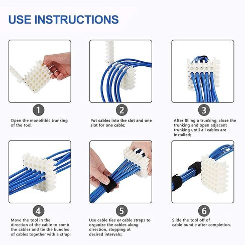 36 Holes Cable Bundler Organizing Tool, Ethernet Network Cable Dresser Organizer, 6 * 6 Holes, Perfect Cable Management Tool for Cat5, Cat5e, Cat6/Cat6a, Cat7/8 in Kuwait