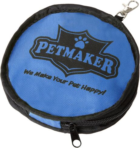 مجموعة أوعية الحيوانات الأليفة القابلة للطي من بيت ميكر - مجموعة أوعية طعام ومياه للكلاب من السيليكون المحمولة، من مادة البيسفينول A مع مشابك تثبيت للسفر - عبوتان، كل واحدة باللون الأزرق 32 أونصة in Kuwait