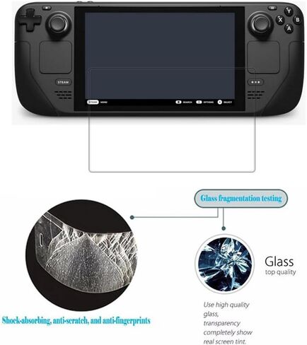واقي شاشة من الزجاج المقسى لجهاز Steam Deck 7.0 بوصة 2021 و2022/Steam Deck OLED 7.4 بوصة 2023، مضاد للتوهج، صلابة 9H، سهل التركيب، شفاف عالي الدقة، عبوتان in Kuwait
