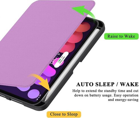 حافظة Soke لجهاز iPad Mini 7 A17 Pro 2024 & Mini 6 2021 8.3 بوصة، غطاء حامل رفيع ممتاز مقاوم للصدمات [الجيل الثاني من شحن قلم Apple + تنبيه/غفو تلقائي] لجهاز iPad Mini الجيل السابع/السادس، بنفسجي in Saudi Arabia