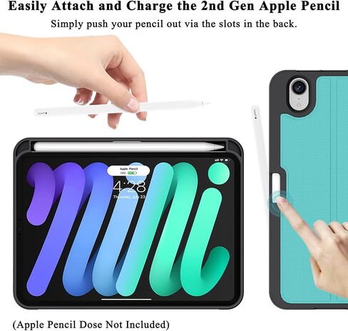 حافظة Soke لجهاز iPad Mini 7 A17 Pro 2024 & Mini 6 2021 8.3 بوصة، غطاء حامل رفيع ممتاز مقاوم للصدمات [الجيل الثاني من شحن قلم Apple + تنبيه/غفو تلقائي] لجهاز iPad Mini الجيل السابع/السادس، بنفسجي in Saudi Arabia