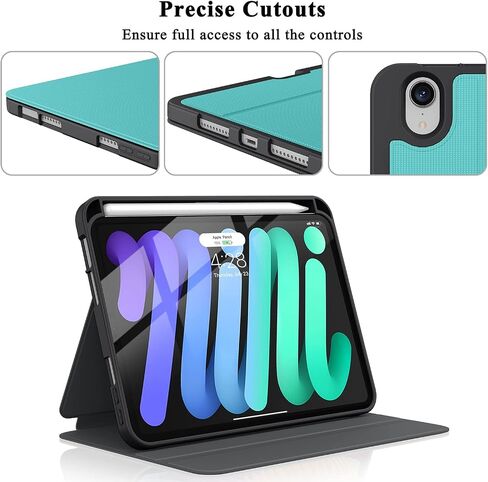 حافظة Soke لجهاز iPad Mini 7 A17 Pro 2024 & Mini 6 2021 8.3 بوصة، غطاء حامل رفيع ممتاز مقاوم للصدمات [الجيل الثاني من شحن قلم Apple + تنبيه/غفو تلقائي] لجهاز iPad Mini الجيل السابع/السادس، بنفسجي in Saudi Arabia
