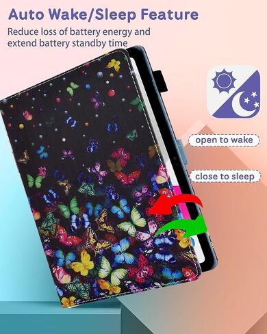Case for iPad 10th Generation 10.9 inch 2022, Funut Premium PU Leather Stand Smart Cover Case for iPad 10th Gen 2022, Auto Wake/Sleep Smart Shell with Pencil Holder, Purple Flower Sea in Kuwait