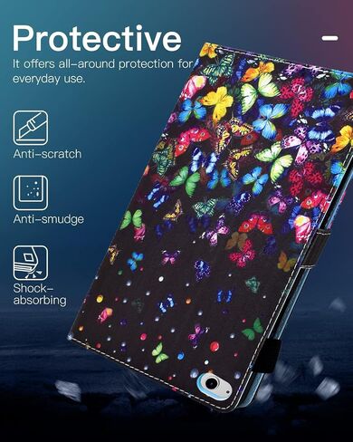 Case for iPad 10th Generation 10.9 inch 2022, Funut Premium PU Leather Stand Smart Cover Case for iPad 10th Gen 2022, Auto Wake/Sleep Smart Shell with Pencil Holder, Purple Flower Sea in Kuwait