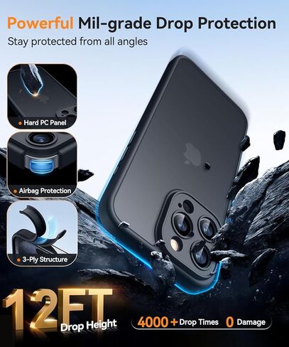 CANSHN Matte Compatible with iPhone 15 Pro Max Case, Upgraded [Full Camera Protection] [Translucent Matte] Shockproof Protective Phone Case Cover 6.7 Inch - Hot Pink in Kuwait