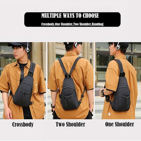 Waterproof Sling Backpack Crossbody Sling Bag for Women Men, Multipurpose Travel Hiking Adjustable Chest Bag Casual Daypack in Saudi Arabia