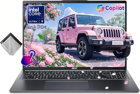 acer Swift Go 16" Copiolot+ AI Laptop, 16:10 Touchscreen, Intel EVO Core Ultra 9-185H(Beats i9-12900HK), Wi-Fi 7, QHD Webcam, win11, w/Cloth (32GB RAM | 1TB SSD) in Saudi Arabia