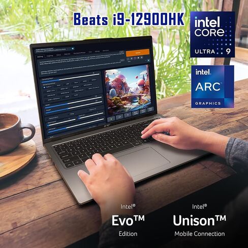 acer Swift Go 16" Copiolot+ AI Laptop, 16:10 Touchscreen, Intel EVO Core Ultra 9-185H(Beats i9-12900HK), Wi-Fi 7, QHD Webcam, win11, w/Cloth (32GB RAM | 1TB SSD) in Saudi Arabia