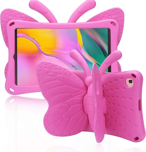 Samsung Galaxy Tab S6 Lite 10.4 Kids case P610 P620 2024 Cute Butterfly Case with Stand for Kids Light Weight EVA Rugged Shockproof Heavy Duty Kids Friendly Full Cover for Boy Girl (Rose) in Saudi Arabia