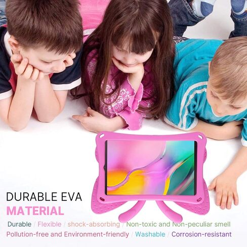 Samsung Galaxy Tab S6 Lite 10.4 Kids case P610 P620 2024 Cute Butterfly Case with Stand for Kids Light Weight EVA Rugged Shockproof Heavy Duty Kids Friendly Full Cover for Boy Girl (Rose) in Saudi Arabia