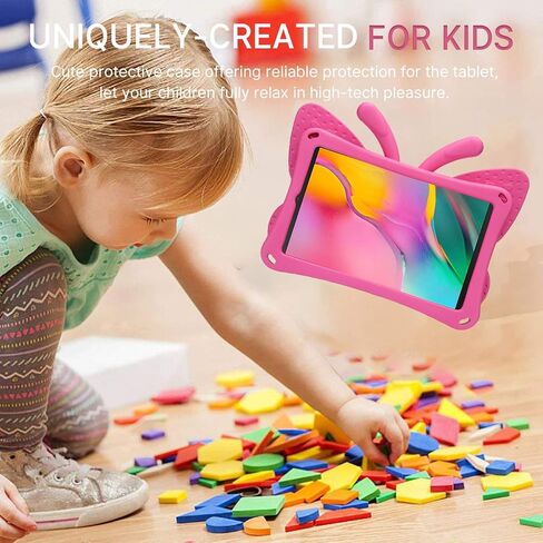Samsung Galaxy Tab S6 Lite 10.4 Kids case P610 P620 2024 Cute Butterfly Case with Stand for Kids Light Weight EVA Rugged Shockproof Heavy Duty Kids Friendly Full Cover for Boy Girl (Rose) in Saudi Arabia