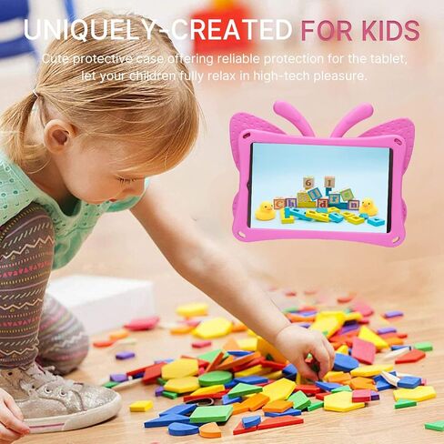 Samsung Galaxy Tab S6 Lite 10.4 Kids case P610 P620 2024 Cute Butterfly Case with Stand for Kids Light Weight EVA Rugged Shockproof Heavy Duty Kids Friendly Full Cover for Boy Girl (Rose) in Saudi Arabia