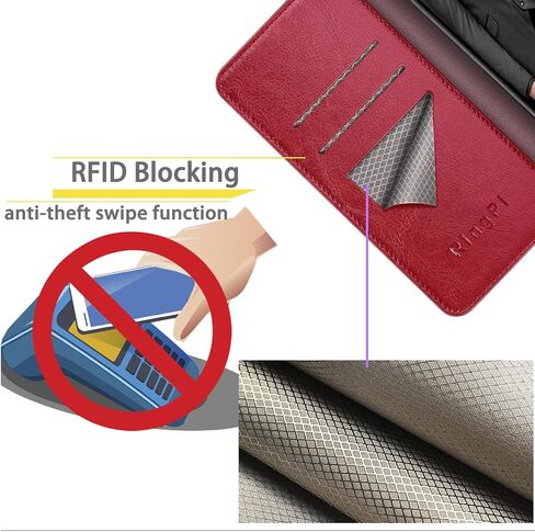 for Samsung Galaxy S23 Plus Phone case[RFID Blocking Leather],[3 Credit Card Slot] Flip Folio Book Shockproof Protector,Holder Stand Cases,Women Men for Samsung S23Plus Wallet Cover,Red in Saudi Arabia