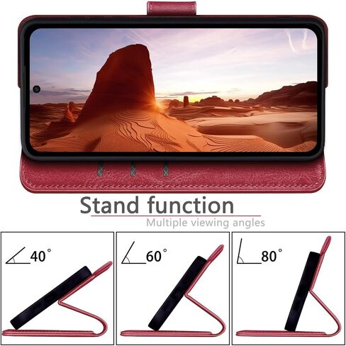 for Samsung Galaxy S23 Plus Phone case[RFID Blocking Leather],[3 Credit Card Slot] Flip Folio Book Shockproof Protector,Holder Stand Cases,Women Men for Samsung S23Plus Wallet Cover,Red in Saudi Arabia