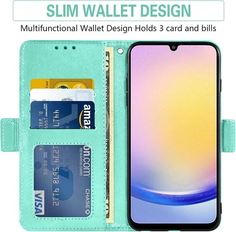 Asuwish Phone Case for Samsung Galaxy A25 5G/A24 4G/M34 /F34 with Tempered Glass Screen Protector and Flower Leather Wallet Flip Cover Credit Card Holder Cell Accessories A 25 25A 24A LTE Women Red in Saudi Arabia