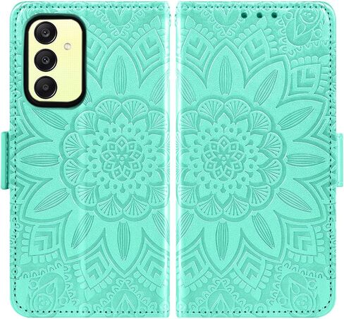 Asuwish Phone Case for Samsung Galaxy A25 5G/A24 4G/M34 /F34 with Tempered Glass Screen Protector and Flower Leather Wallet Flip Cover Credit Card Holder Cell Accessories A 25 25A 24A LTE Women Red in Saudi Arabia
