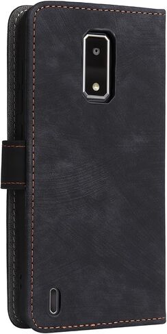 Compatible with BLU View 4 Wallet Case with Screen Protector [RFID Blocking] Leather Flip Case Card Holder Kickstand Cell Phone Cover for Blue BLU View4 B135DL -Black in Saudi Arabia