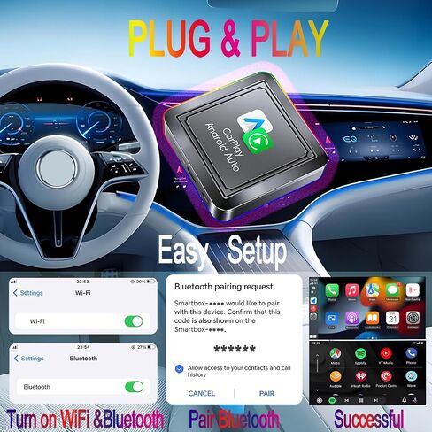 OCA5.0 2 in 1 for Apple Carplay Wireless Adapter & Android Auto Wireless Adapter,2024 Newly Upgraded,Dual System,Plug & Play,Stable no Latency,not Offline.Fit for iPhone & Android Phone. in Saudi Arabia