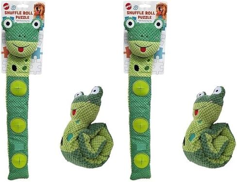 SPOT Snuffle Roll Puzzle Toy - Interactive Feeding Toy for Dogs, Provides Mental Stimulation, Roll-Up Toy, 3 Pockets to Hide Treats, Crinkle and 2 Squeakers - 25Inch Puzzle Toy, Style May Vary in Saudi Arabia