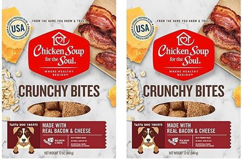 Chicken Soup 418477 12 oz Crunchy Bites Bacon & Cheese Biscuit Dog Treats Food in Saudi Arabia