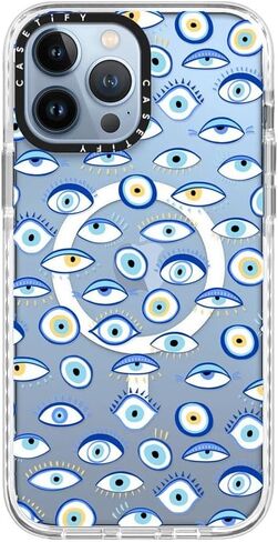 حافظة CASETiFY Impact لهاتف iPhone 13 Pro Max متوافقة مع Magsafe - زهور الربيع الساطعة - نمط زهور الأقحوان - الصقيع الشفاف in Kuwait