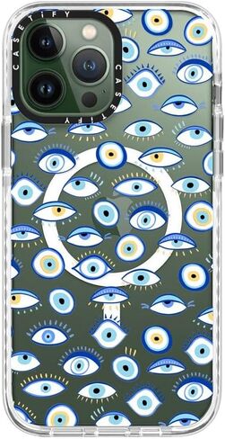 حافظة CASETiFY Impact لهاتف iPhone 13 Pro Max متوافقة مع Magsafe - زهور الربيع الساطعة - نمط زهور الأقحوان - الصقيع الشفاف in Kuwait