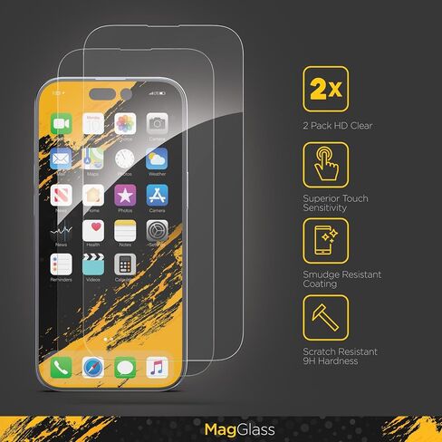 واقي شاشة غير لامع من magglass Original® - متوافق مع iPhone 15 Pro، زجاج مقسى مضاد للوهج (مقاوم للزيت/بصمات الأصابع/التلطخ) متضمن in Kuwait