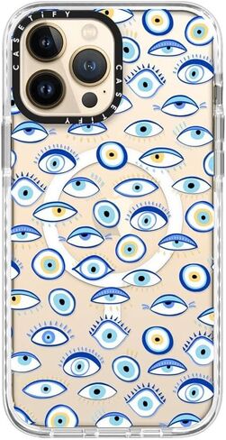 حافظة CASETiFY Impact لهاتف iPhone 13 Pro Max متوافقة مع Magsafe - زهور الربيع الساطعة - نمط زهور الأقحوان - الصقيع الشفاف in Kuwait