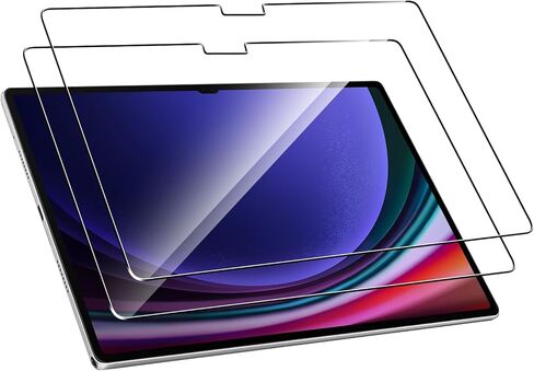 عبوتان متوافقتان مع واقي شاشة Samsung Galaxy Tab S10 Ultra/Tab S9 Ultra 2023/Tab S8 Ultra/Tab S7 Ultra 2022، تغطية كاملة 9H من الزجاج المقوى، مقاوم للخدش عالي الدقة، خالي من الفقاعات in Kuwait