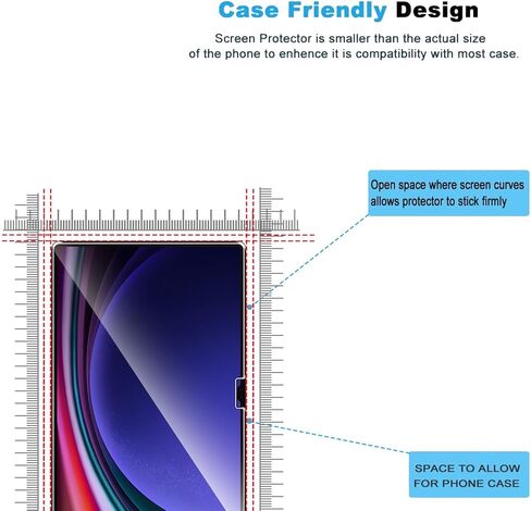 عبوتان متوافقتان مع واقي شاشة Samsung Galaxy Tab S10 Ultra/Tab S9 Ultra 2023/Tab S8 Ultra/Tab S7 Ultra 2022، تغطية كاملة 9H من الزجاج المقوى، مقاوم للخدش عالي الدقة، خالي من الفقاعات in Kuwait