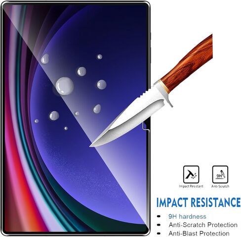 عبوتان متوافقتان مع واقي شاشة Samsung Galaxy Tab S10 Ultra/Tab S9 Ultra 2023/Tab S8 Ultra/Tab S7 Ultra 2022، تغطية كاملة 9H من الزجاج المقوى، مقاوم للخدش عالي الدقة، خالي من الفقاعات in Kuwait