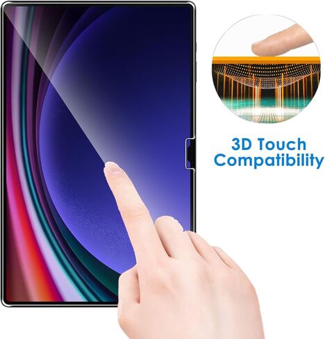 عبوتان متوافقتان مع واقي شاشة Samsung Galaxy Tab S10 Ultra/Tab S9 Ultra 2023/Tab S8 Ultra/Tab S7 Ultra 2022، تغطية كاملة 9H من الزجاج المقوى، مقاوم للخدش عالي الدقة، خالي من الفقاعات in Kuwait