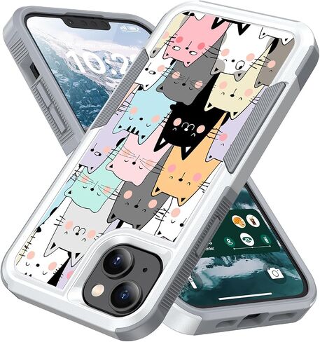 Case for iPhone 15, Ohana Means Family Pattern Shock-Absorption Hard PC and Inner Silicone Hybrid Dual Layer Armor Defender Case for Apple iPhone 15 6.1" in Saudi Arabia